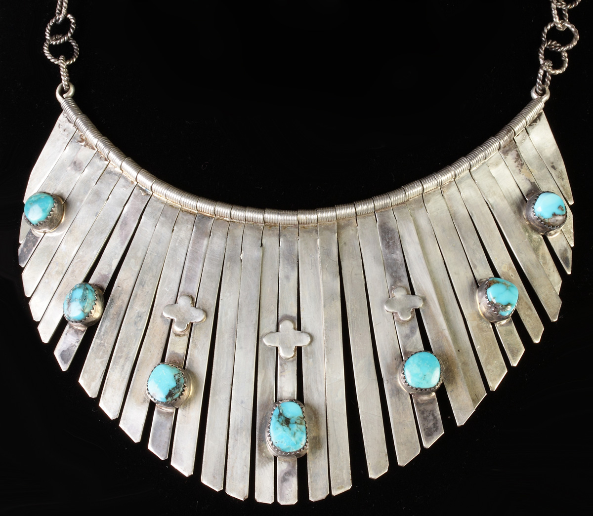 Appraisal: Vintage Native American Silver Turquoise Necklace