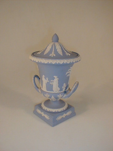 Appraisal: A Wedgwood blue jasper two handed Campagna shaped urn the