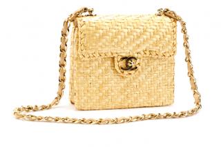 Appraisal: Chanel Woven Rattan Mini Classic Flap Bag Chanel French founded