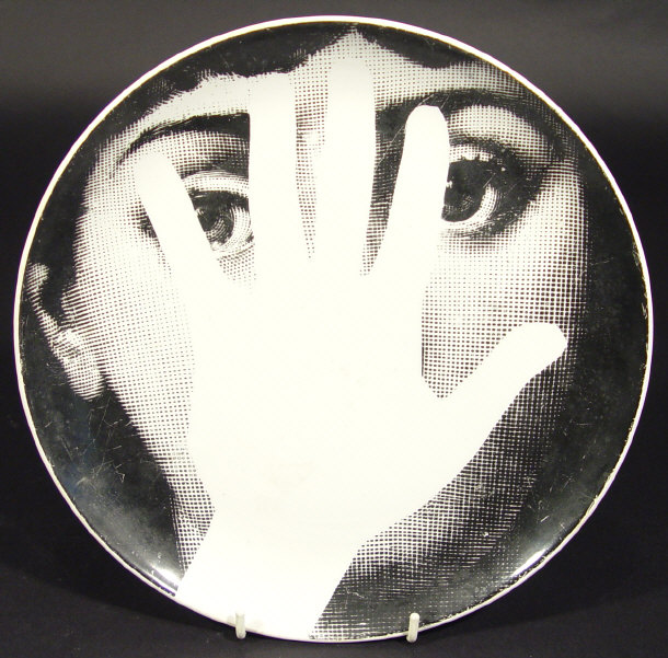 Appraisal: Fornasetti china plate printed in black with a portrait of