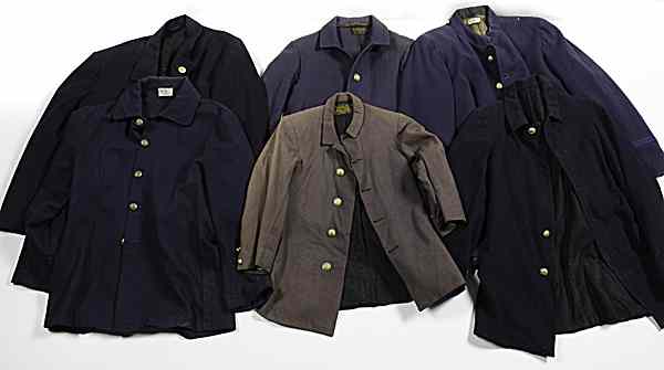 Appraisal: Theatrical Civil War Uniform Coats Lot of Six Lot includes