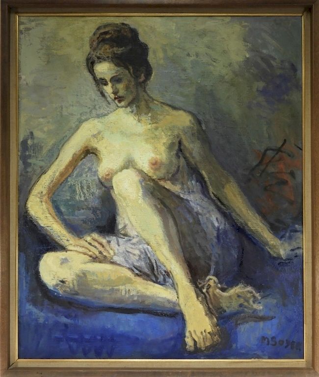 Appraisal: Moses Soyer O C Painting of a Seated Female Nude