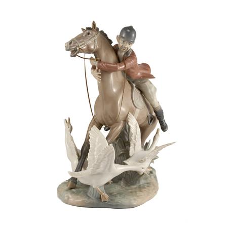 Appraisal: Lladro Porcelain Figure of a Horse and Rider with Geese