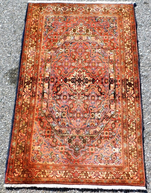 Appraisal: PERSIAN BIDJAR RUG Middle East th CenturyCream brown blue navy