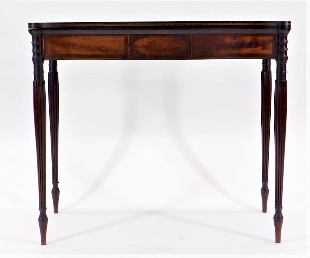 Appraisal: C North Shore Federal Mahogany Card Table Massachusetts th Century