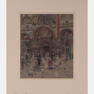 Appraisal: Col Robert Charles Goff - St Marks Cathedral Venice Watercolor