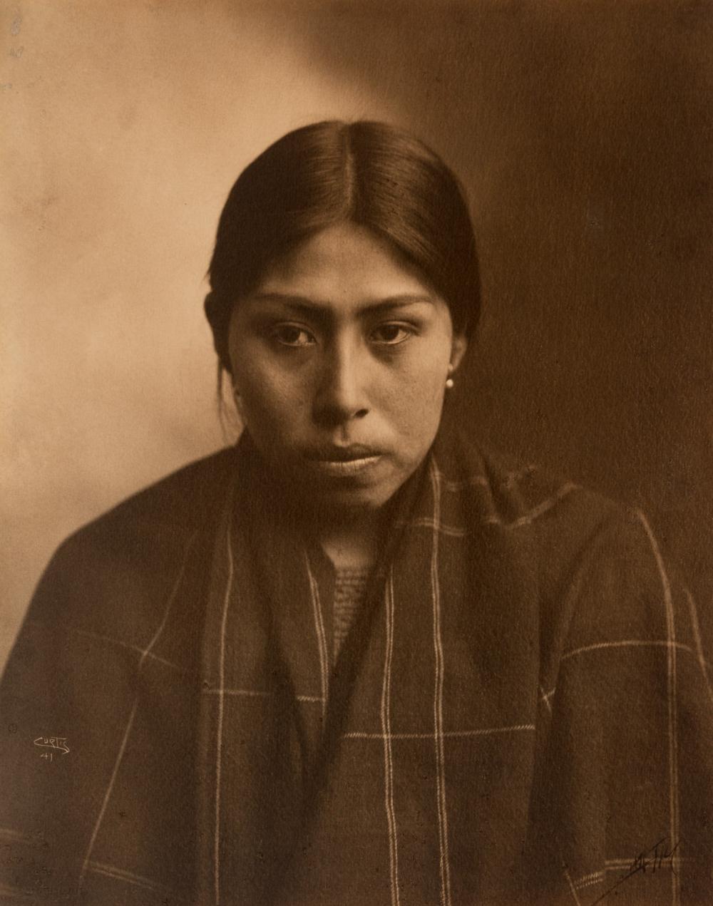 Appraisal: Edward S Curtis - Suquamish Woman platinum print inscribed in