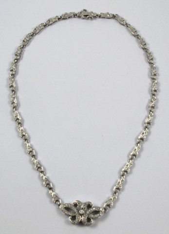 Appraisal: DIAMOND AND WHITE GOLD NECKLACE k white gold and covered