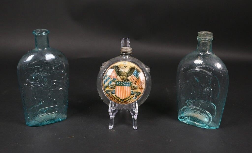 Appraisal: glass bottles Pittsburgh eagle bottle Union flying eagle bottle with