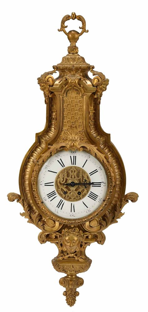 Appraisal: French Neoclassical Style Gilt Bronze Cartel Clock late th century