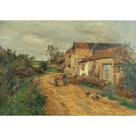 Appraisal: Edmond Marie Petitjean French - Farm Scene Estimate -