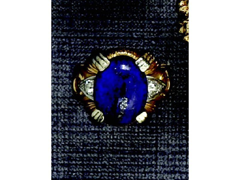 Appraisal: MAN'S LAPIS RING k yellow gold ring with white gold