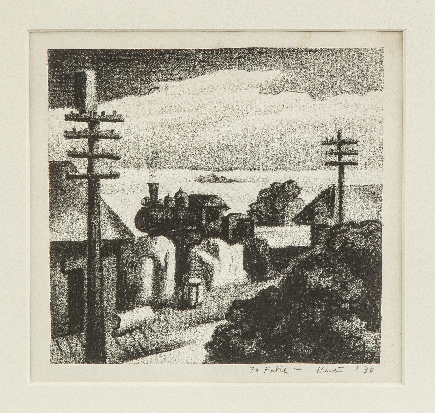 Appraisal: Thomas Hart Benton American - Locomotive Signed lower right To