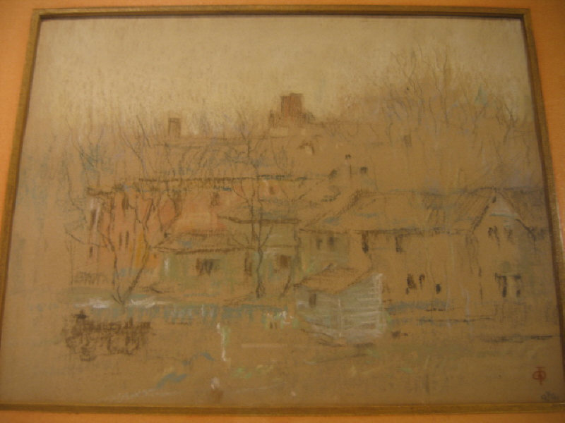 Appraisal: GUSTAV F GOETSCH AMERICAN - Buildings in Landscape pastel on