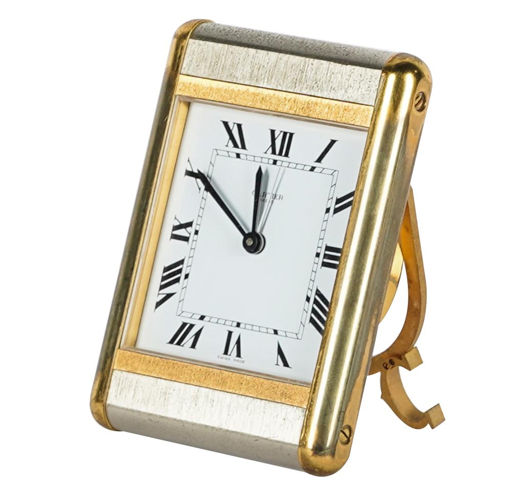 Appraisal: CARTIER SWISS DESK CLOCKsigned Cartier to dial and movement the