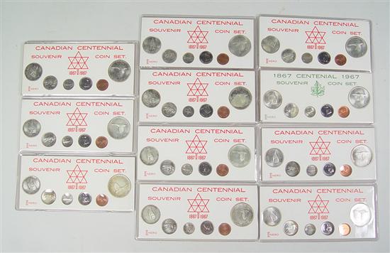 Appraisal: Eleven Canadian Centennial - Souvenir Coin Sets Each set contains