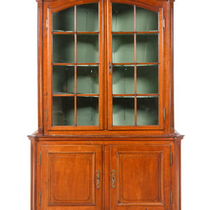 Appraisal: A Belgian Fruitwood Cabinet th Century Height x width x