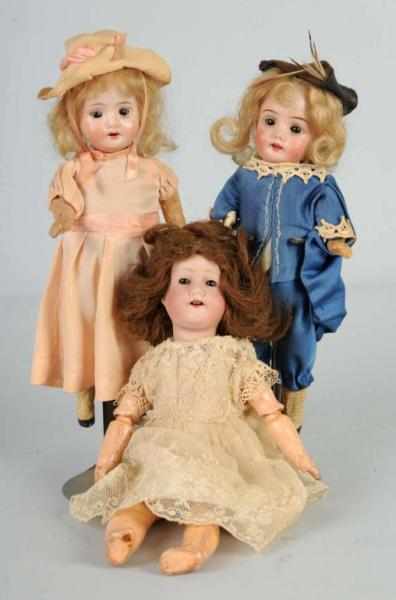 Appraisal: Lot of Bisque Head Dolls Description German bisque boy and