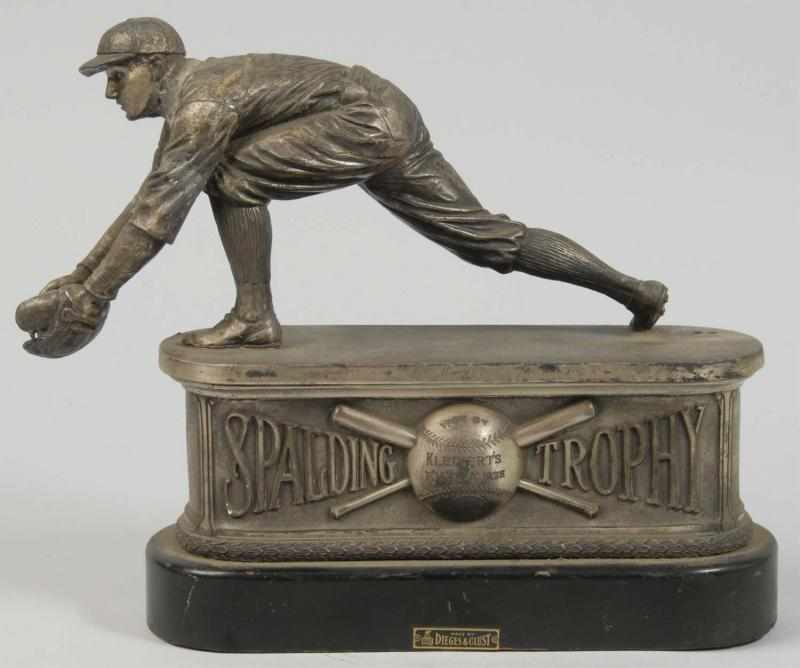 Appraisal: Metal Spalding Baseball Trophy Description Dated Won by Kleinerts F