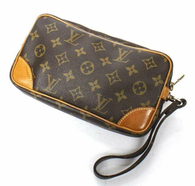 Appraisal: Louis Vuitton Marly Dragonne clutch handbag in monogram coated canvas