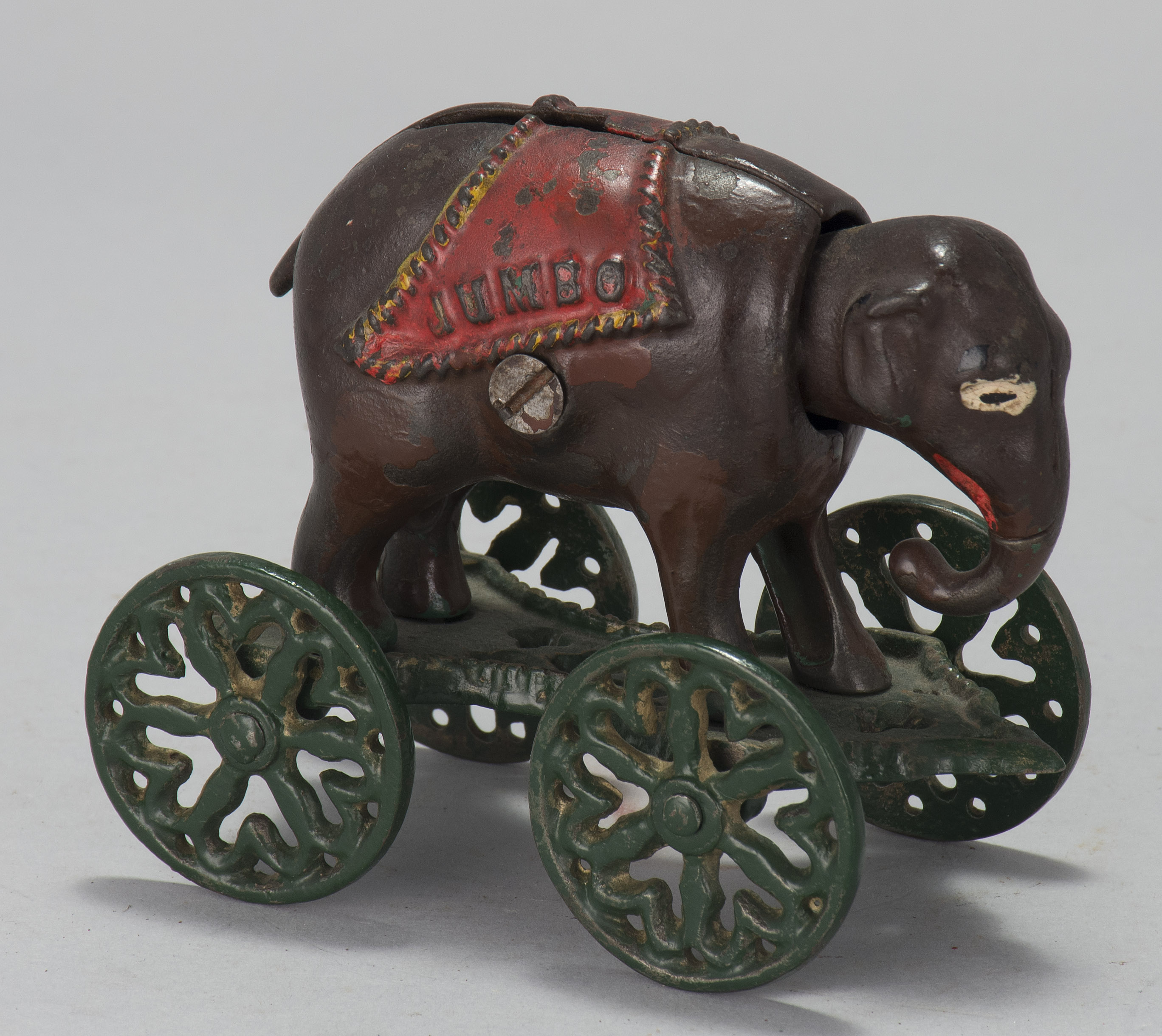 Appraisal: JUMBO ON WHEELS CAST IRON MECHANICAL BANK Circa By J