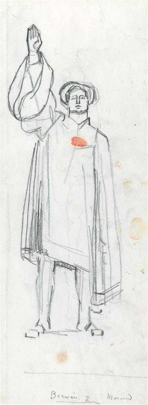 Appraisal: HODLER FERDINAND Bern - Geneva Study for a person swearing