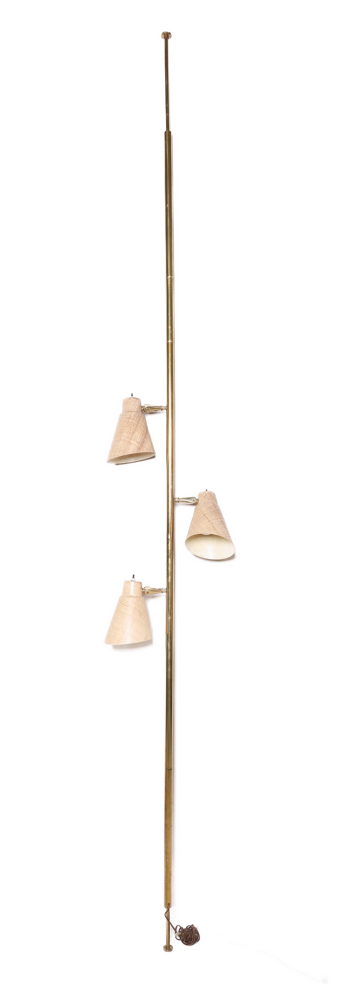 Appraisal: Stiffel style Mid Century Modern tension floor lamp three lights