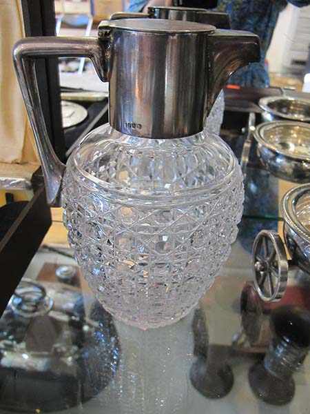 Appraisal: SILVER PLATE MOUNTED CUT CRYSTAL JUG