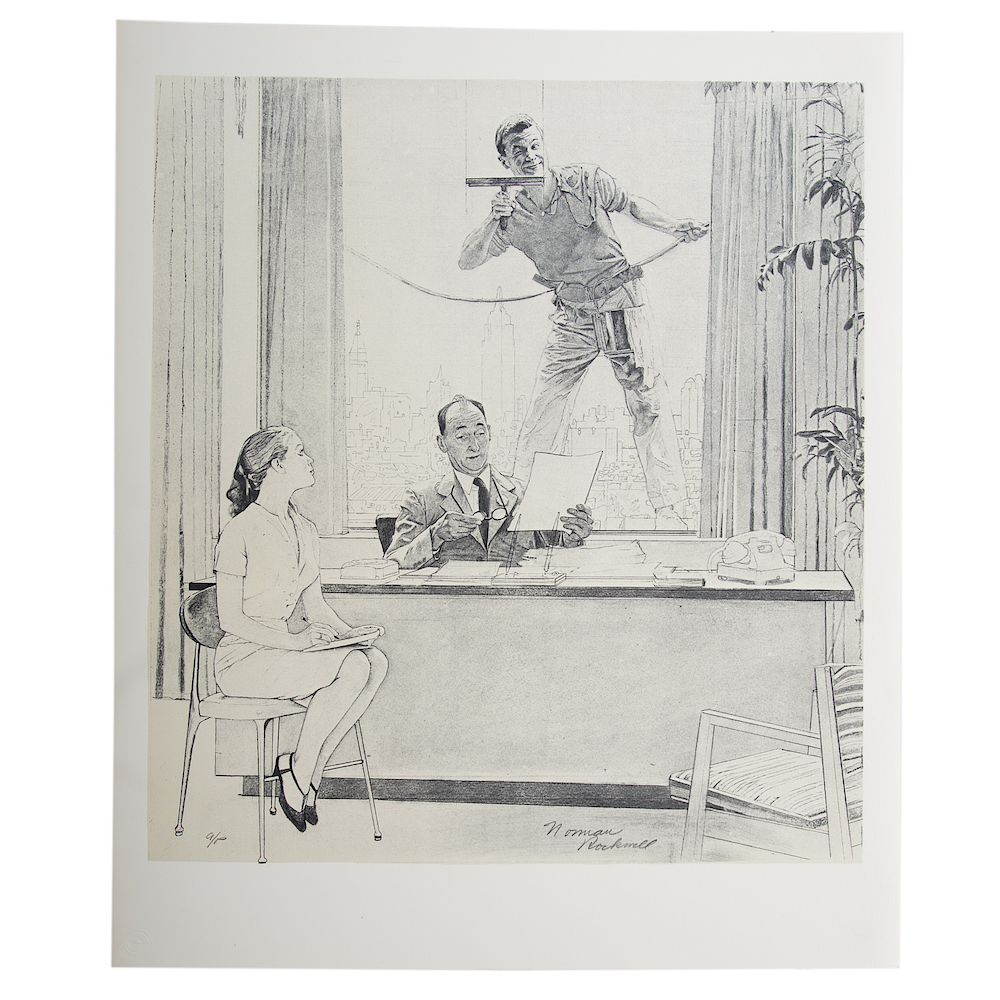 Appraisal: Norman Rockwell Window Washer Norman Percevel Rockwell American - lithograph