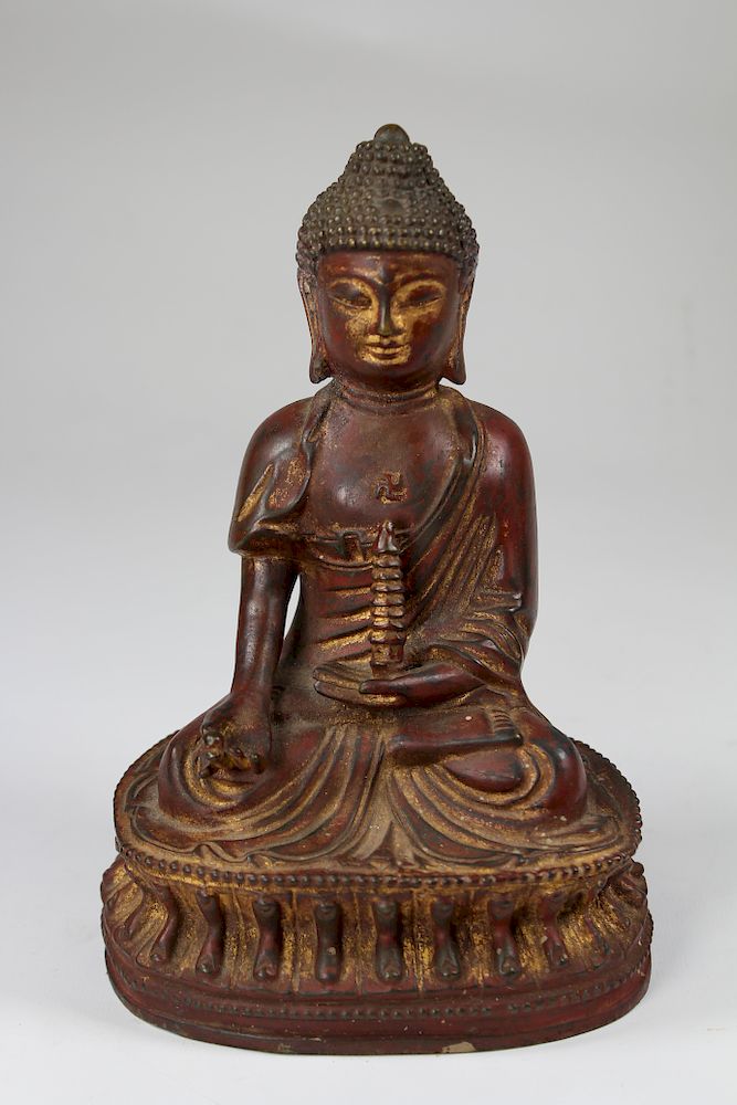 Appraisal: Early Antique Bronze Bhaisajyaguru Buddha Early Antique Bronze Bhaisajy Buddha