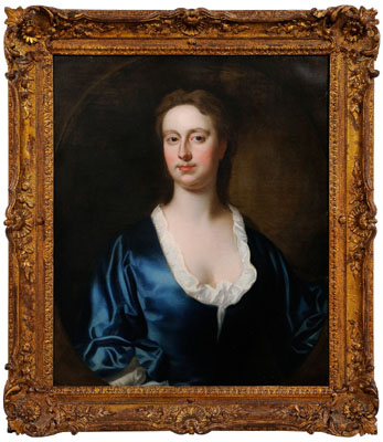 Appraisal: th century British portrait woman in blue gown and white