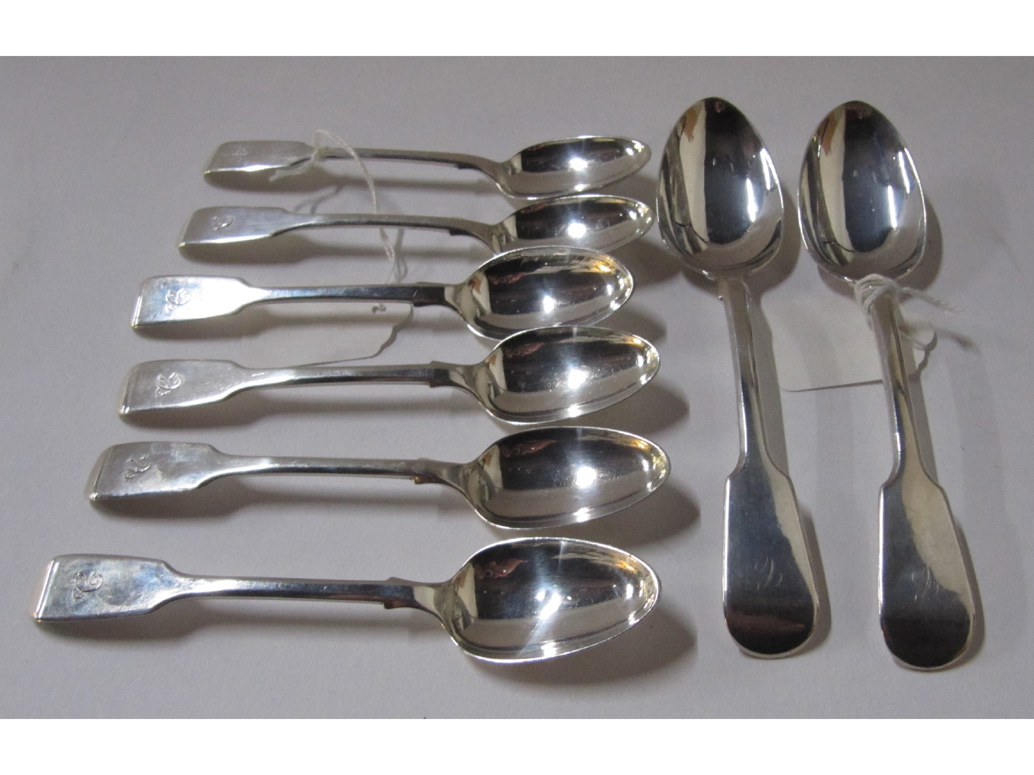 Appraisal: A lot comprising a set of six silver teaspoons London