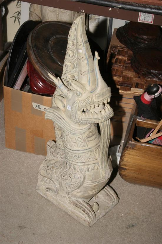 Appraisal: VIETNAMESE POTTERY ROOFTILE Of dragon form - in high It