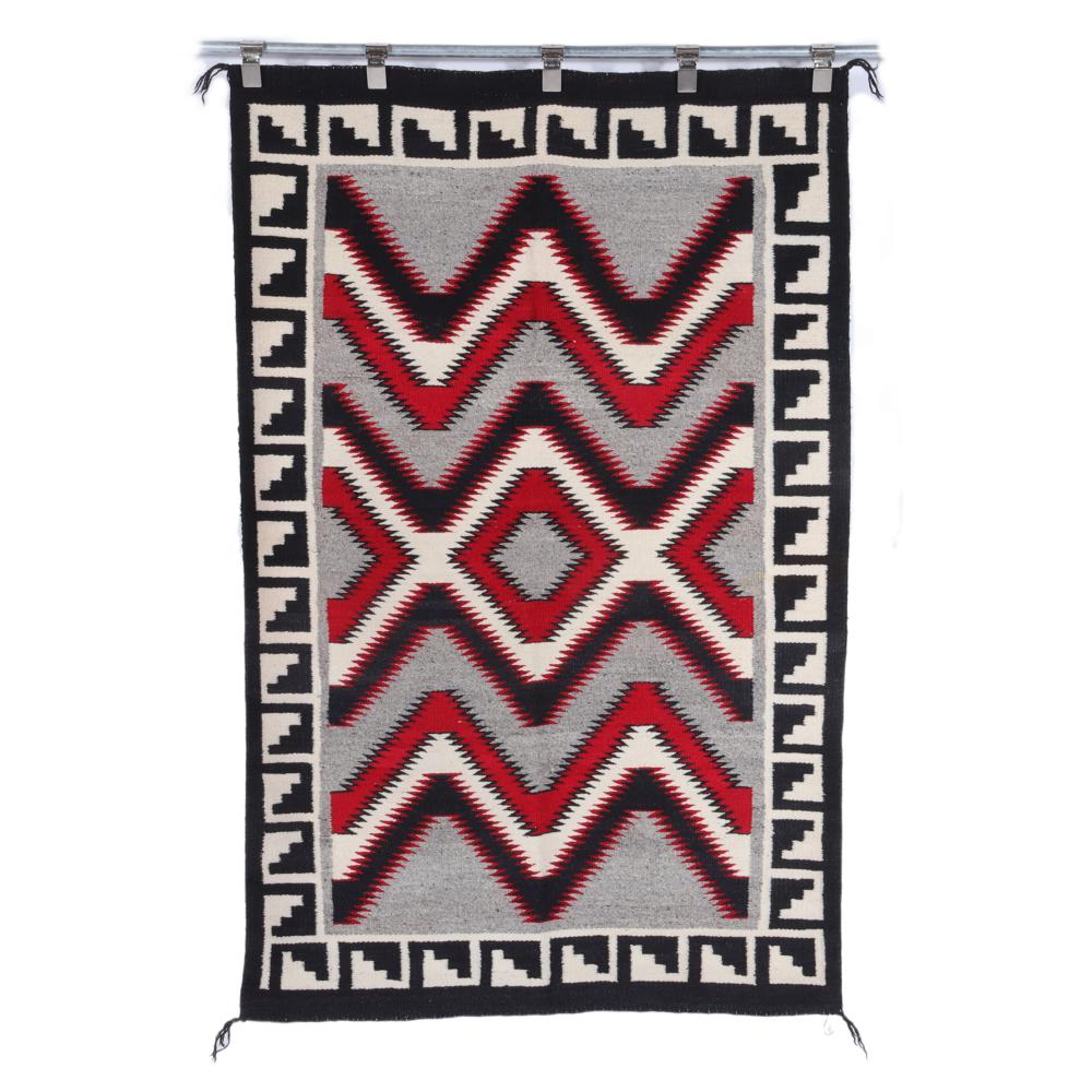 Appraisal: RED MESA NAVAJO HANDSPUN RUG S WITH FINE SERRATED AND