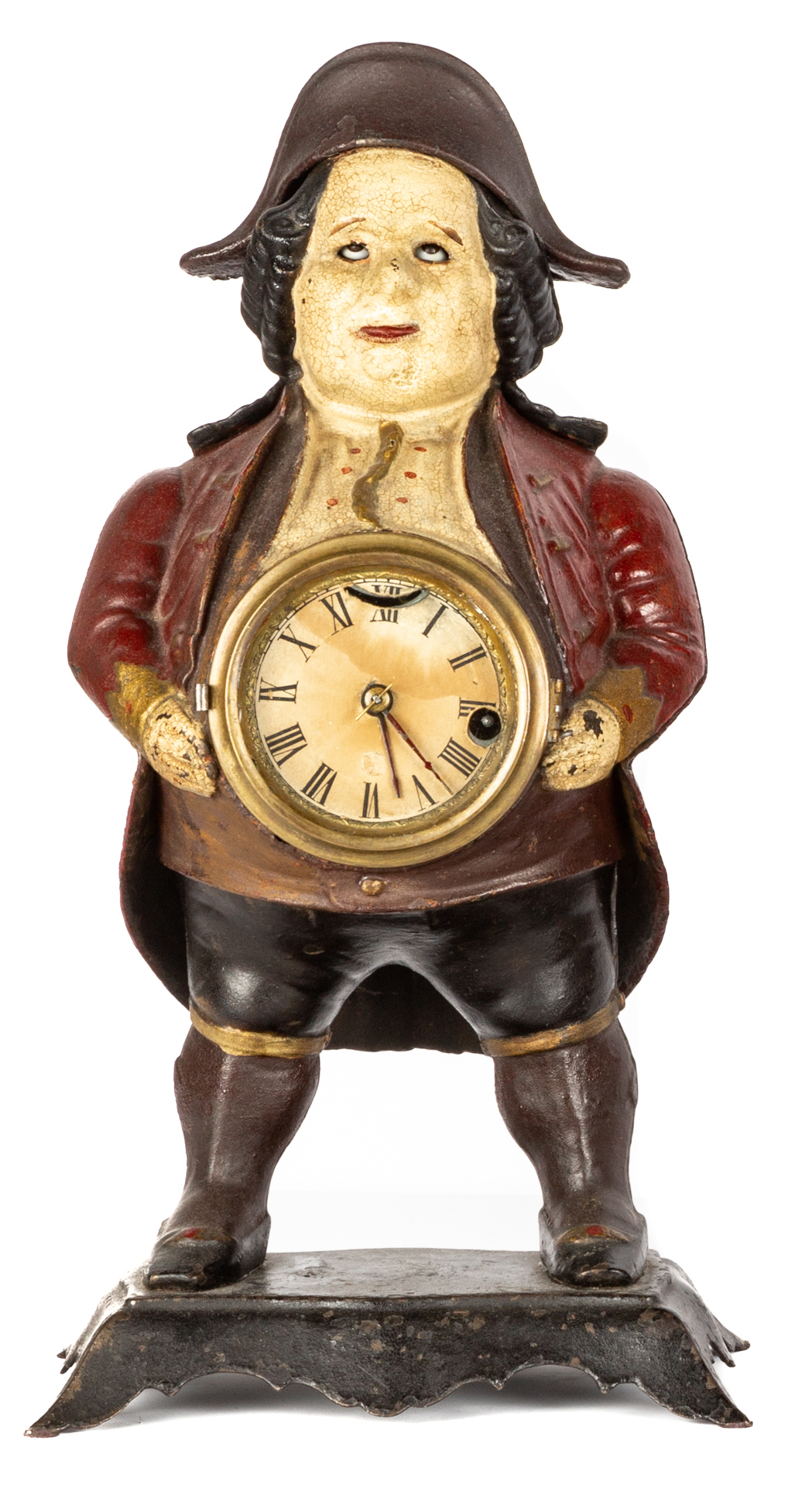 Appraisal: BRADLEY AND HUBBARD COLONIAL MAN BLINKING EYE CLOCK th century