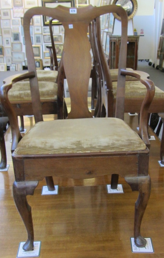 Appraisal: A set of six th century hardwood framed vase back