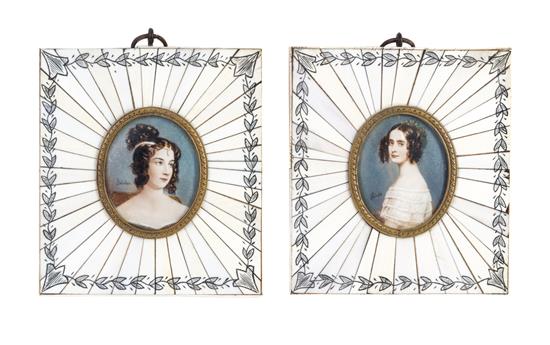 Appraisal: Sale Lot A Pair of Continental Portrait Miniatures th century