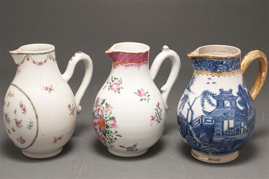 Appraisal: Two Chinese Export Famille Rose porcelain cream pitchers and a