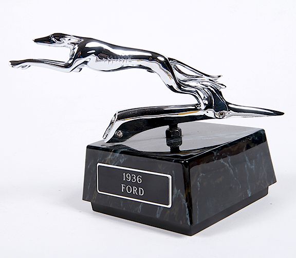 Appraisal: Ford Mascot Hood Ornament - A x chrome Ford greyhound