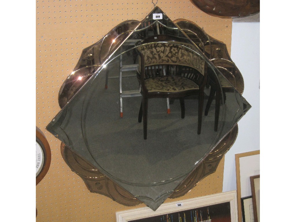 Appraisal: Art Deco two tone wall mirror