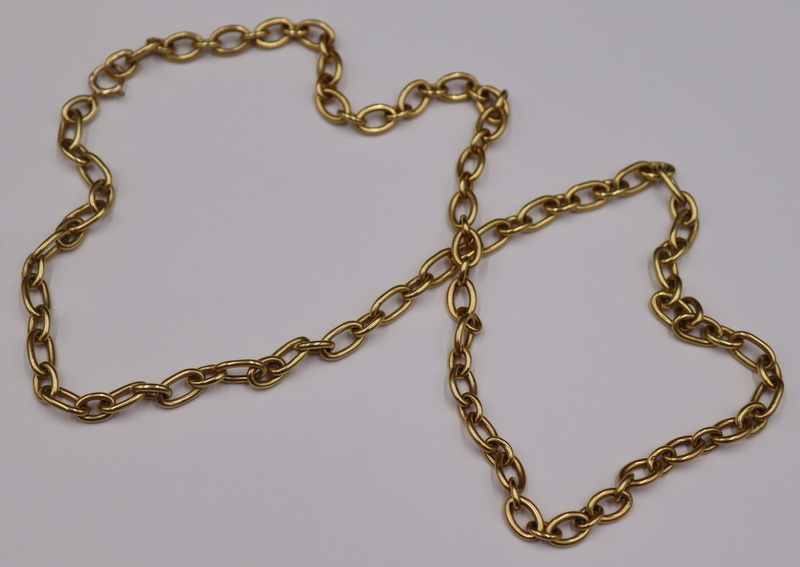 Appraisal: JEWELRY KT GOLD CHAIN LINK NECKLACE kt yellow gold oval