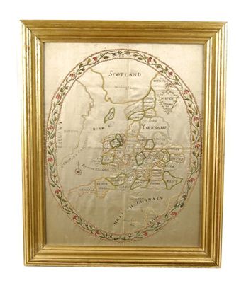 Appraisal: A late George III silkwork 'Map of England and Wales'