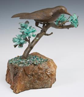 Appraisal: Rand Bird on a Branch patinated bronze o Rand Bird