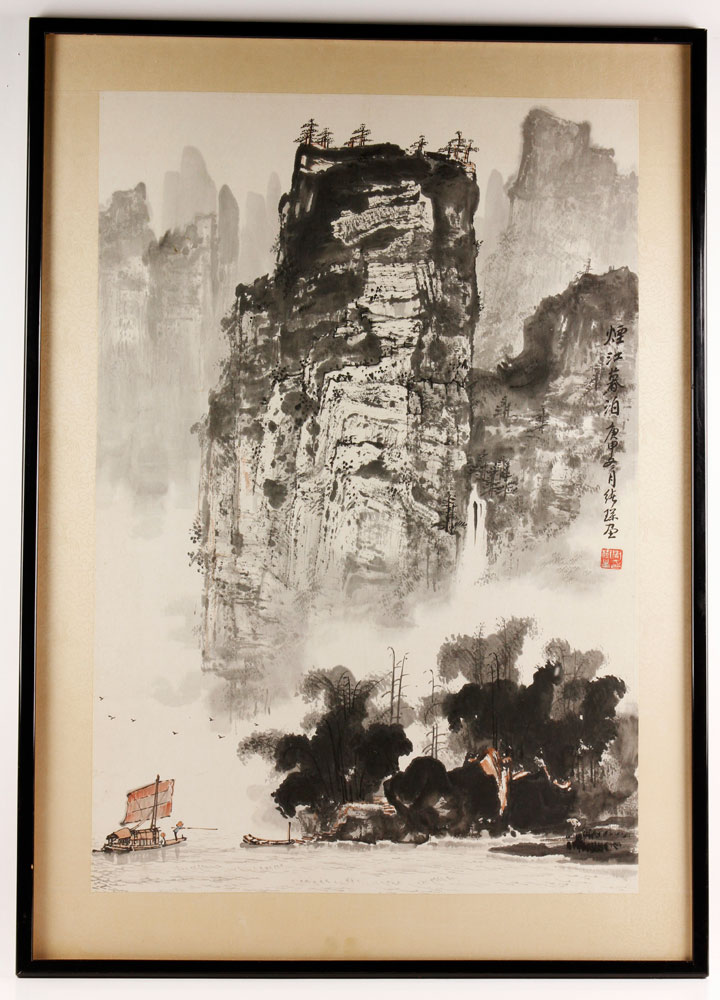 Appraisal: - Chinese Mountains and River W C Chinese mountains and