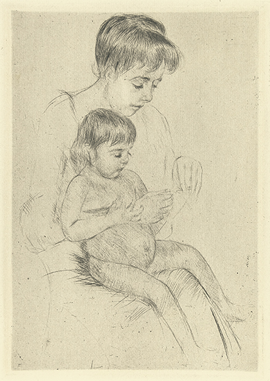 Appraisal: MARY CASSATT The Manicure Drypoint on cream laid paper circa