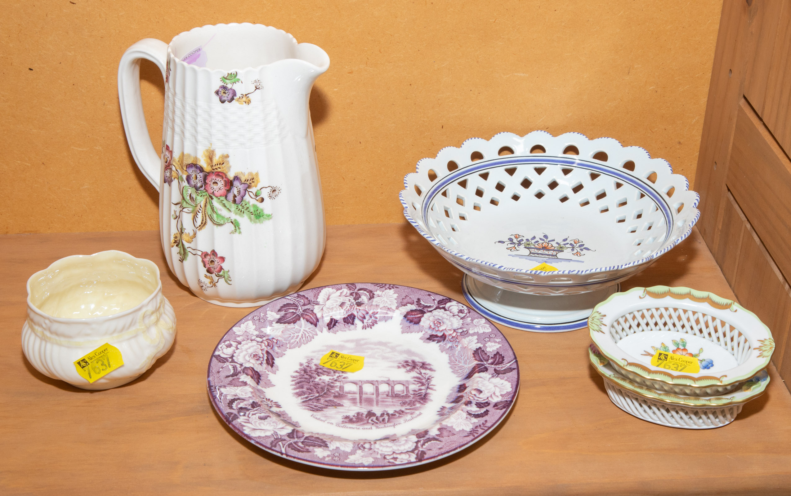 Appraisal: ASSORTED CHINA Includes Herend Belleek Copeland Spode Enoch Woods scenic