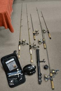 Appraisal: Sporting group to include six fishing reels and rods paintball