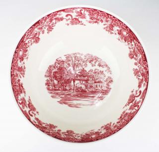 Appraisal: Wedgwood Th C Porcelain Punch Bowl With Red Transfer decoration