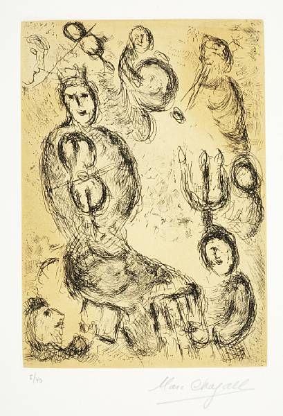 Appraisal: Marc Chagall Russian French - Plate from Psalms of David