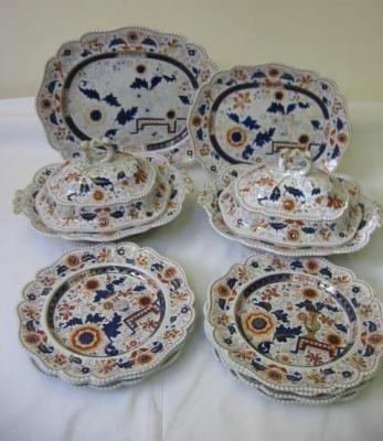 Appraisal: A STONE CHINA PART DINNER SERVICE comprising seven dinner plates